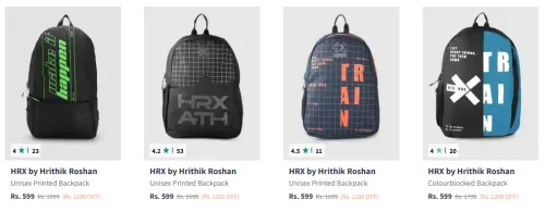 Image of HRX by Hrithik Roshan Unisex Typography Backpack Starting At @₹424