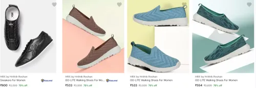 Image of HRX by Hrithik Roshan Women's Walking Shoes at Minimum 70% Discount