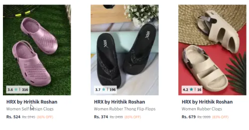 Image of HRX by Hrithik Roshan Women Self Design Clogs Minimum 80% Discount