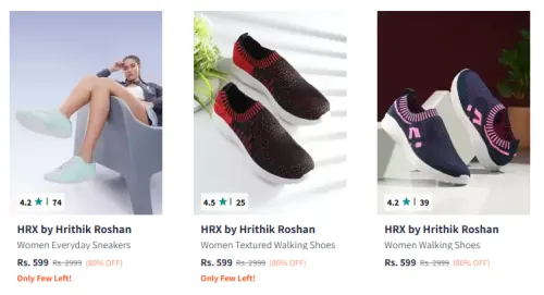 Image of HRX by Hrithik Roshan Women Sneakers @ Flat 80% Discount | Start ₹599