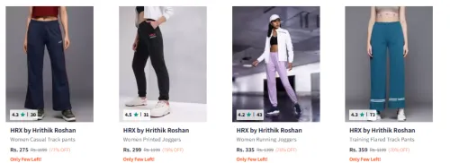 Image of HRX by Hrithik Roshan Women's Track Pants at minimum 70% Discount