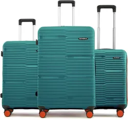HRX Hard Body Set of 3 Luggage 8 Wheels - Zanzibar - Teal