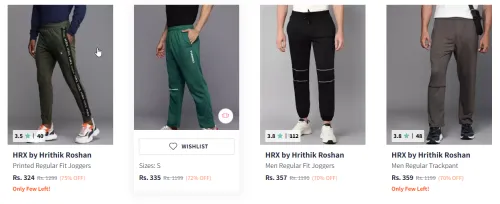 Image of HRX Men Regular-Fit Track Pant up to 75% Discount 