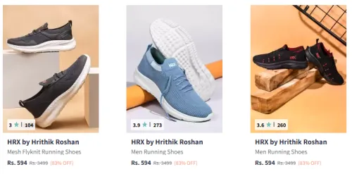 Image of HRX Men’s Mesh Flyknit Running Shoes Starting At @₹594