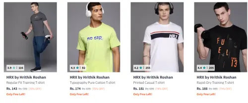 Image of HRX Regular Fit T-shirt up to 79% Discount 