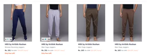 Image of Hrx By Hrithik Roshan Track Pants Starting at Just ₹251