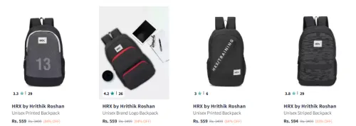 Image of HRX Unisex Printed Backpack at Minimum 80% Discount 