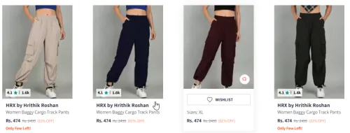 Image of HRX Women Cargo Pants At 81% Discount 
