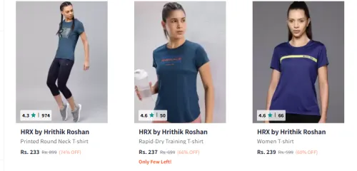 Image of hrx Women Fashion T-shirt Starting @ ₹233