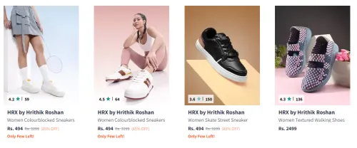 Image of HRX Women’s Colourblocked Stylish Sneakers Starting At ₹494