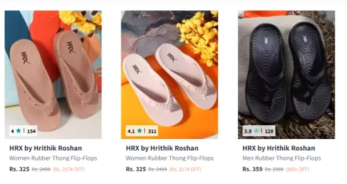 Image of HRX Women’s Self Design Thong Flip-Flops Starting At ₹325