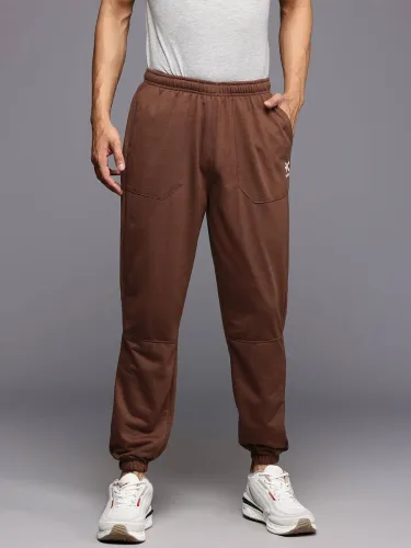 Image of HRX by Hrithik Roshan Men Solid Brown Track Pants