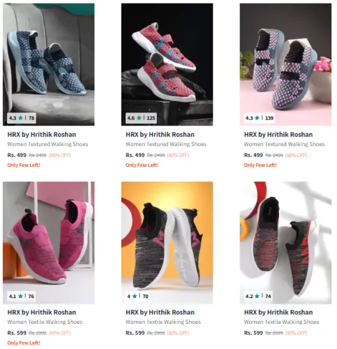 Image of Hrx By Hrithik Roshan Brand Women's Shoes @ Flat 80% Discount