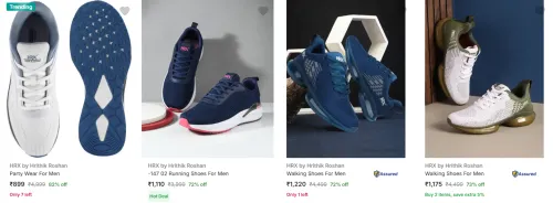 Image of Hrx By Hrithik Roshan Men’s Sports Shoes at minimum 70% Discount