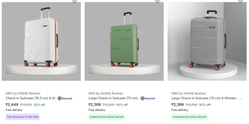 Image of HRX by Hrithik Roshan Suitcases (Large) @ Minimum 80% Discount