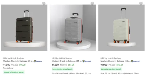Image of HRX by Hrithik Roshan Suitcases (Medium) @ Minimum 80% Discount