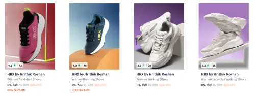 Image of Hrx By Hrithik Roshan Women's Sports Shoes at minimum 80% Discount