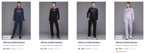 Image of Hrx By Hrithik Roshan Women's Tracksuits at minimum 72% Discount