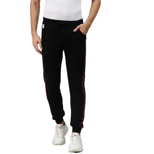 Image of Hubberholme Men's Cotton Blend Slim Fit Side Stripe Track Pants
