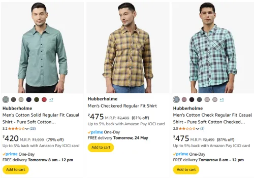 Image of Hubberholme Men's Shirts at minimum 80% Discount