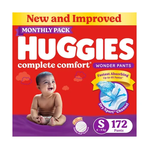 Image of Huggies Complete Comfort S – 172 Diapers, 4-8 kg