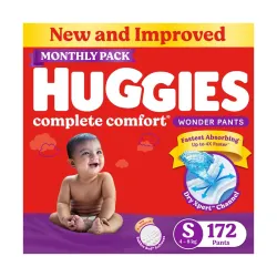 Huggies Complete Comfort S – 172 Diapers, 4-8 kg