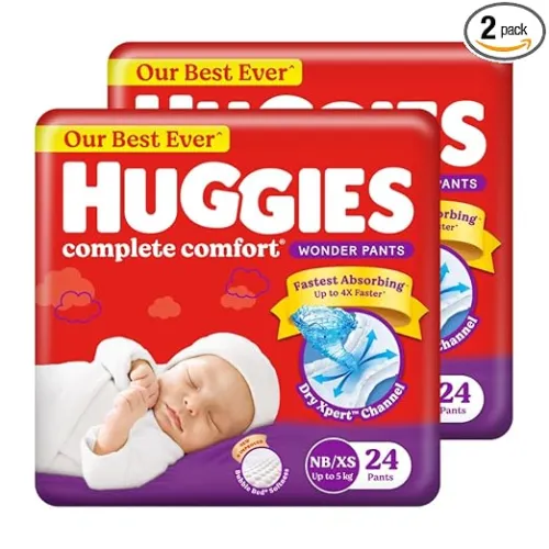 Image of Huggies Complete Comfort Wonder Pants New Born XS 48 Count