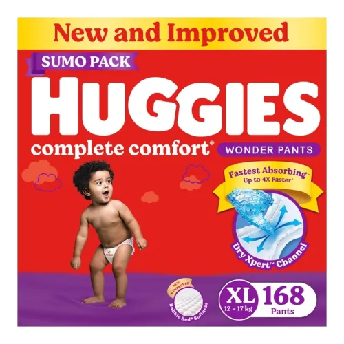 Image of Huggies Complete Comfort Wonder Pants | Pant Style Baby Diapers XL Size, 168 Count |