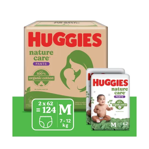 Image of Huggies Nature Care Pants for Babies 124 Count