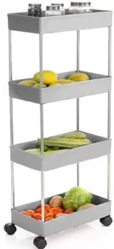 Image of HUMBLE KART Vegetable Stand Kitchen Trolley with Wheels