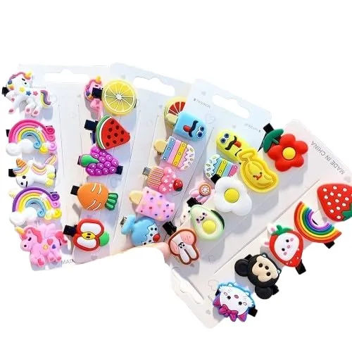 Image of Huntlie 20 Pcs Mini Emoji / Cartoon Hair Clips for Kids