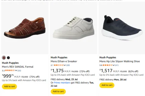 Image of Hush Puppies Men's Shoes at Minimum 60% Off