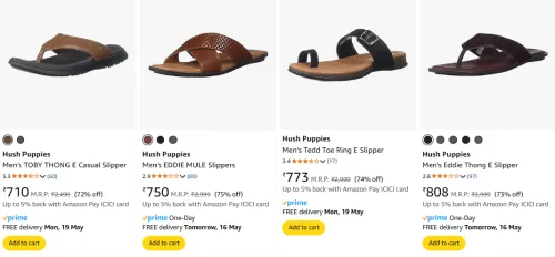 Image of Hush Puppies Men's Slippers at minimum 70% Discount