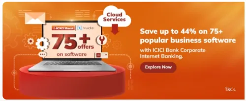 Image of ICICI Bank Coupon : Upto 44% Instant discount on business software