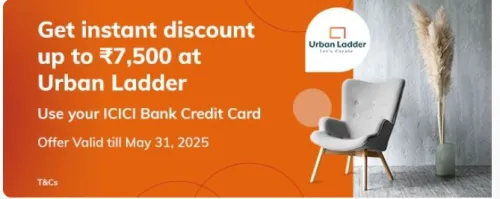 Image of ICICI Bank Coupon : Upto ₹ 7,500 instant discount at Urban Ladder