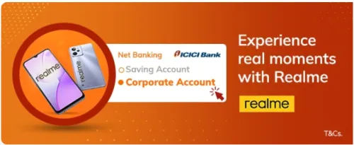 Image of ICICI Bank Offer : 10% off up to ₹2,000 on Realme