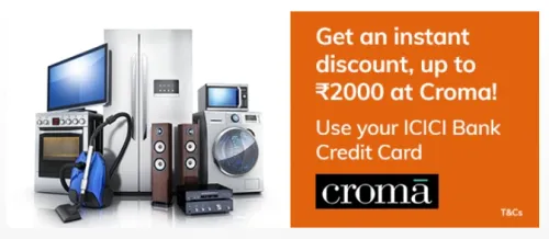 Image of ICICI Bank Offer : Grab Existing Offers at Croma from ICICI Bank Credit & Debit Card