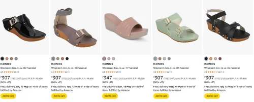 Image of ICONICS Women's Sandals at minimum 80% Discount