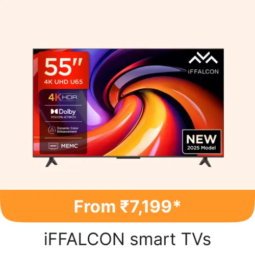 Image of iFFALCON by TCL Smart TV Starting @ ₹7199 on Flipkart GOAT Sale