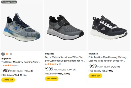 Image of Impakto Men's Running Shoes Minimum 70% Discount