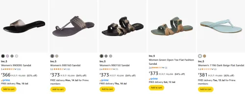 Image of Inc.5 women's sandel starting @ ₹366