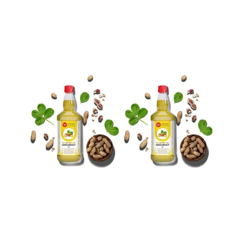 Image of IndicWisdom Wood Pressed Groundnut Oil 1 Liter (Pack of 2)