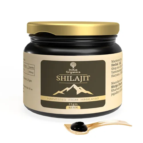 Image of Indus Organics Himalayan Pure Shilajit Resin 25gm for Strength, Stamina, Focus,Vitality & Performance | Pack of 1.