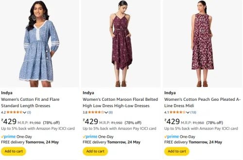 Image of Indya Women's Dresses at minimum 78% Discount