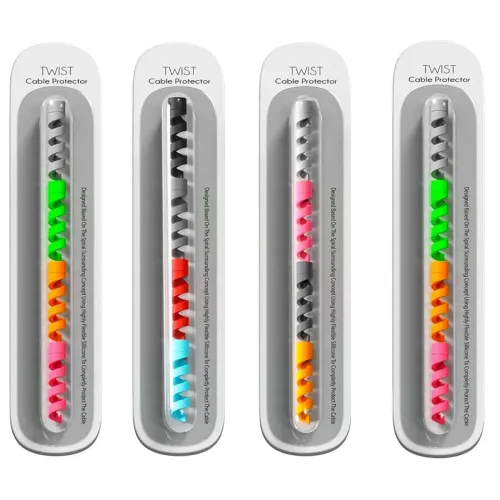 Image of Inefable (Set of 4-16 Pcs) Multicoloured Protection Spiral Cable & Wire Protectors Spring