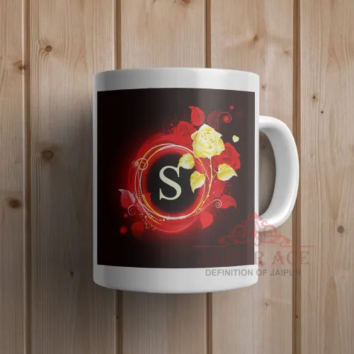 Image of Initial Coffee Mug Letter Alphabet Ceramic Cup
