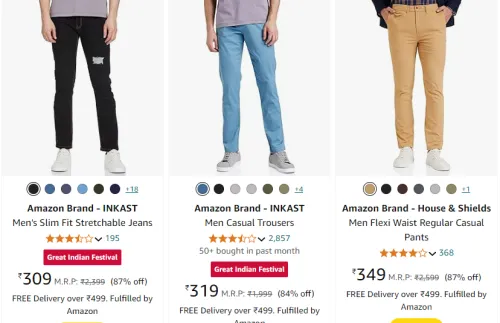 Image of INKAST Men Casual Trousers up to 87% discount starting at ₹309