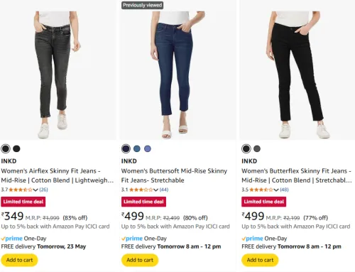 Image of INKD Women's Jeans at minimum 70% Discount