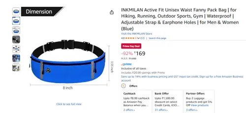 Image of INKMILAN Active Fit Unisex Waist Fanny Pack Bag
