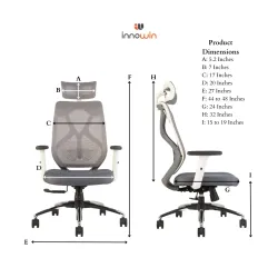 INNOWIN Tokyo Office Chair,High Back Mesh Ergonomic Home Office Desk Chair with 3 Years Warranty